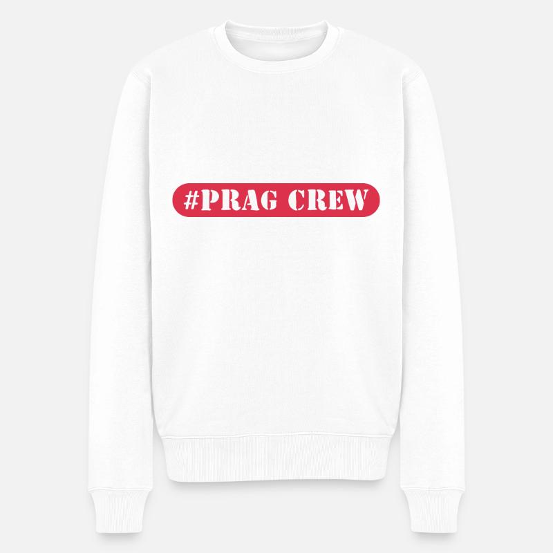 Prag Crew - Männer Premium Bio Pullover - Weiß
