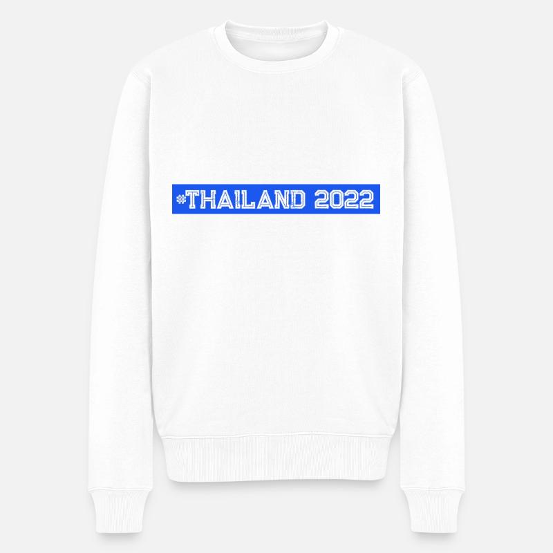 Thailand 2022 - Männer Premium Bio Pullover - Weiß