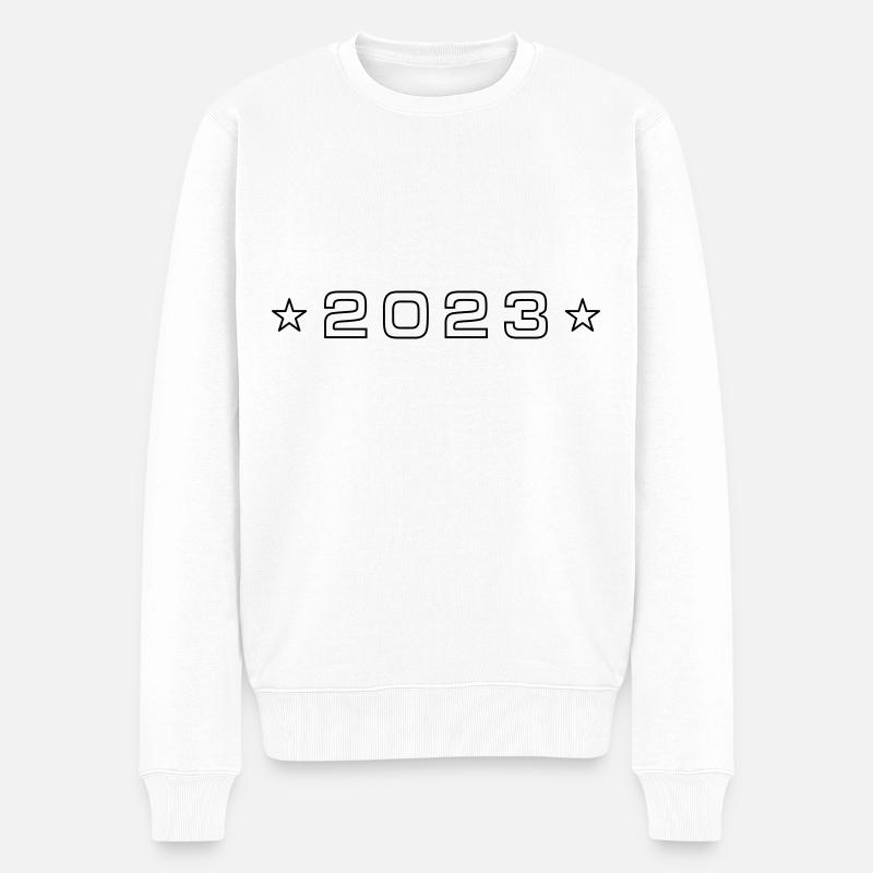 2023 Strich - Männer Premium Bio Pullover - Weiß