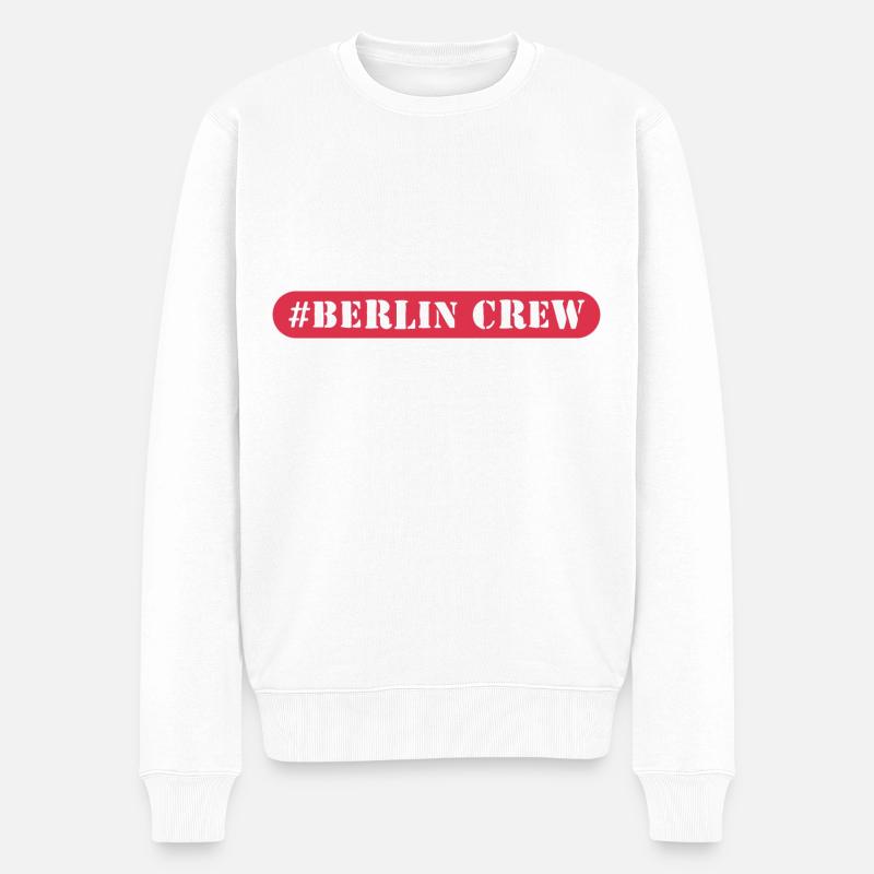 Berlin Crew - Männer Premium Bio Pullover - Weiß