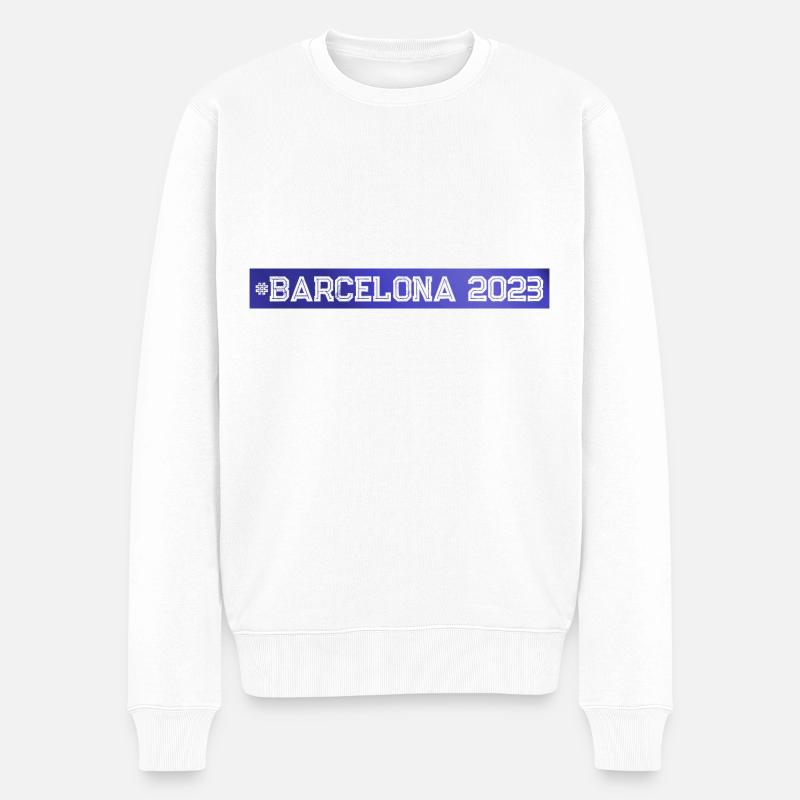 Barcelona 2023 - Männer Premium Bio Pullover - Weiß