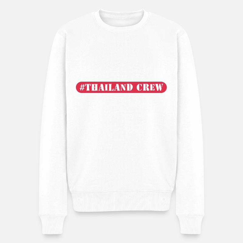 Thailand Crew - Männer Premium Bio Pullover - Weiß