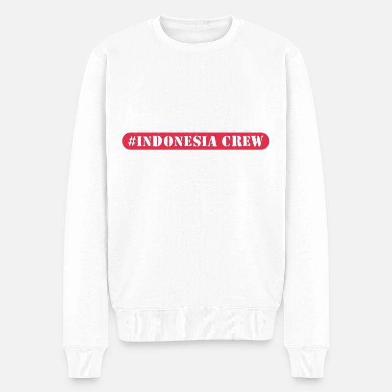 Indonesia Crew - Männer Premium Bio Pullover - Weiß