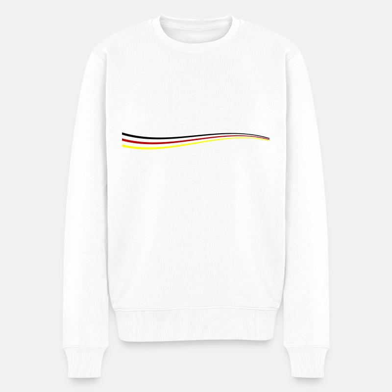 Deutschland Linie - Männer Premium Bio Pullover - Weiß