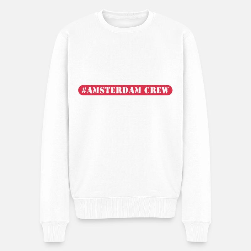 Amsterdam Crew - Männer Premium Bio Pullover - Weiß