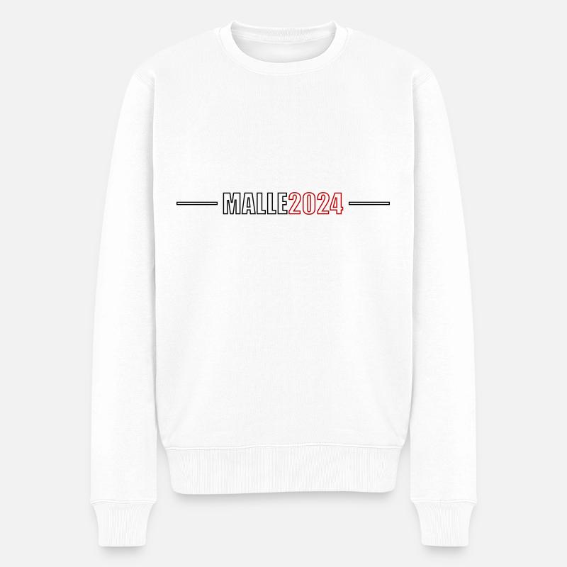 Malle 2024 Mallorca - Männer Premium Bio Pullover - Weiß