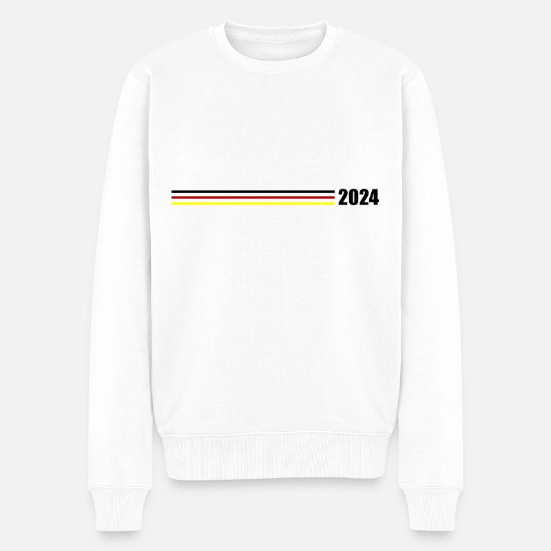 2024 Deutschland Fahne - Männer Premium Bio Pullover - Weiß