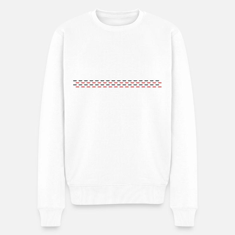 Linie gestrichelt - Männer Premium Bio Pullover - Weiß