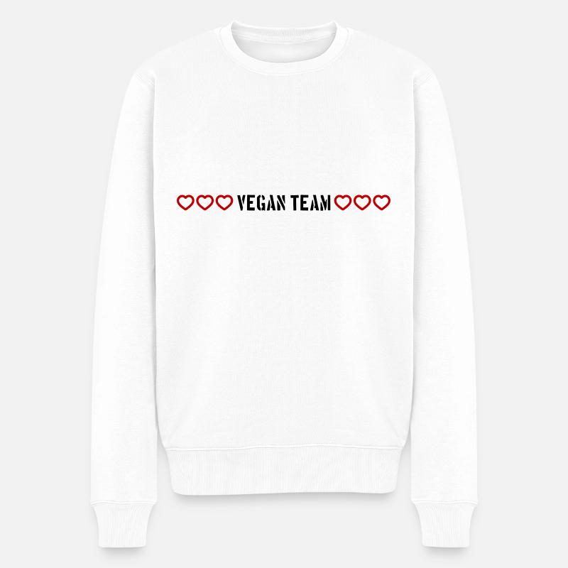 Coeurs d’équipe végétaliens - Pull Premium bio Homme - blanc