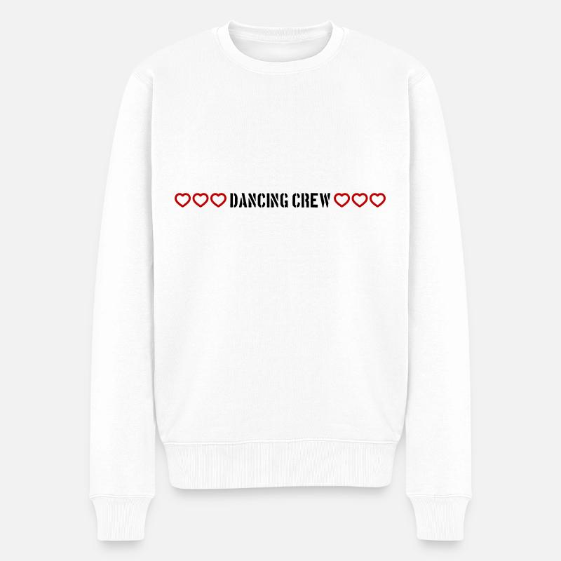 dancing crew herzchen - Männer Premium Bio Pullover - Weiß