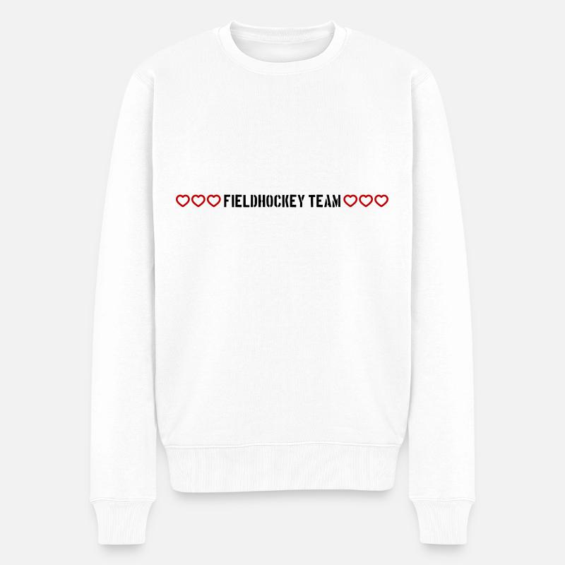fieldhockey team herzchen - Männer Premium Bio Pullover - Weiß