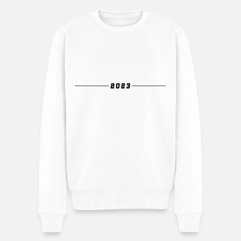 2023 Jahr - Männer Premium Bio Pullover - Weiß