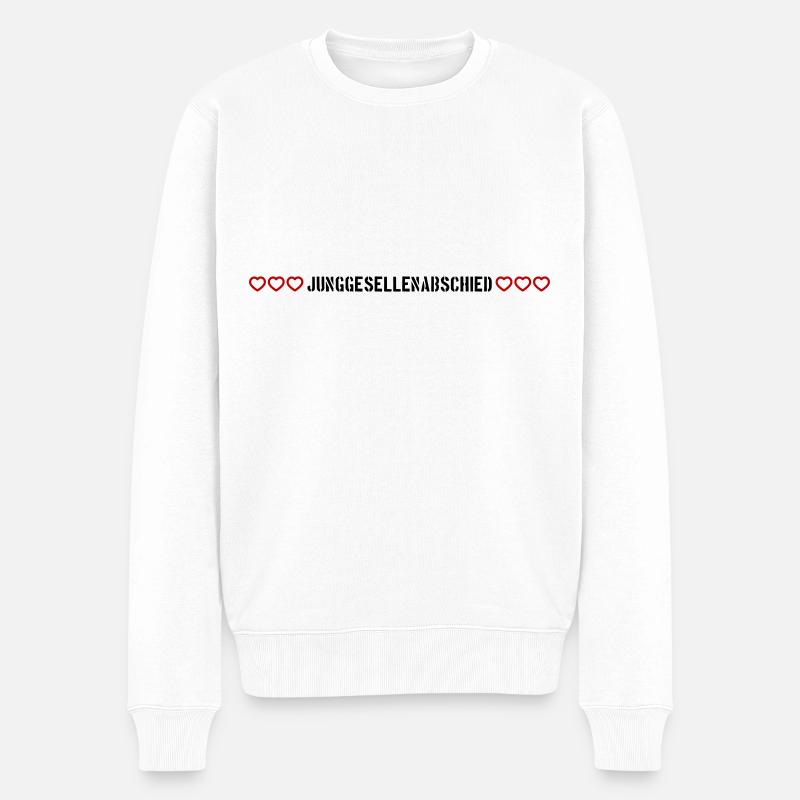 Junggesellenabschied herzchen - Männer Premium Bio Pullover - Weiß
