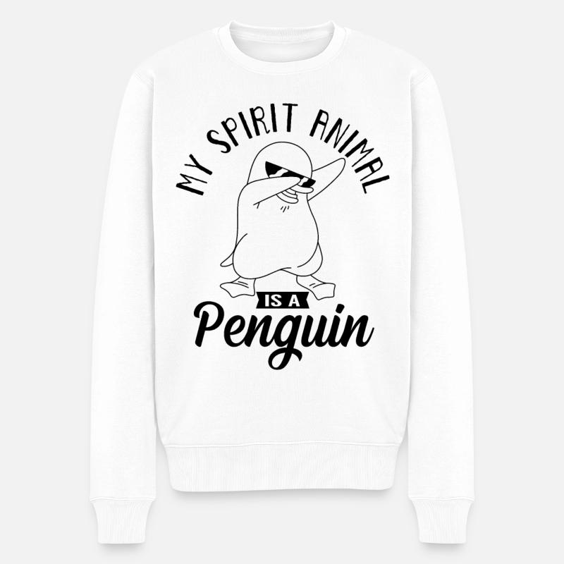 Pinguin Zwergpinguin Antarktis Pinguine Süß - Männer Premium Bio Pullover - Weiß