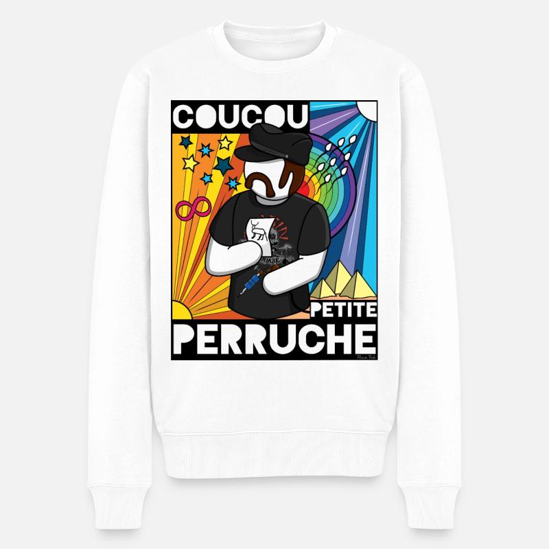 François Embrouille Coucou Petite Perruche - Pull Premium bio Homme - blanc