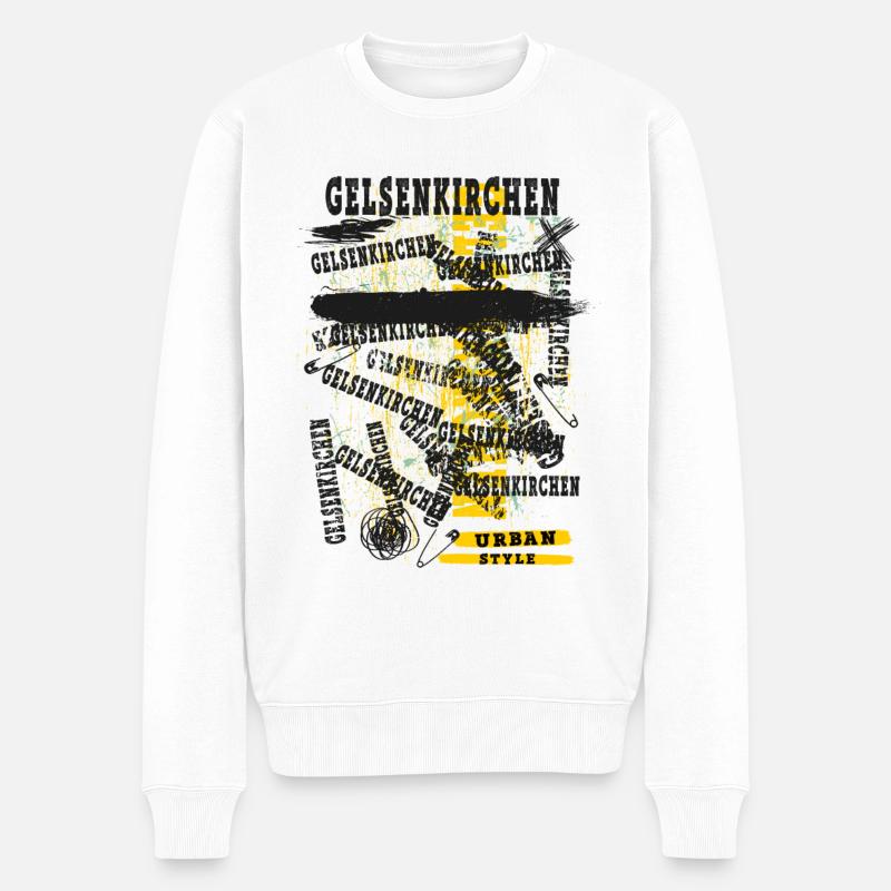 Gelsenkirchen Deutschland Stadt Skyline Heimat - Männer Premium Bio Pullover - Weiß