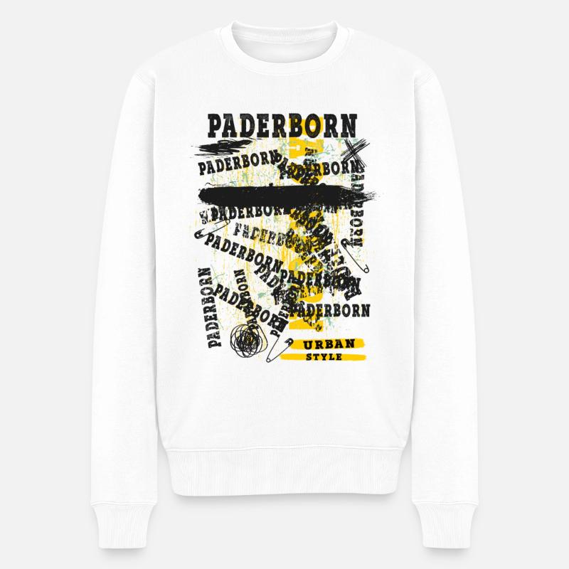 Paderborn Deutschland Stadt Skyline Heimat Liebe - Männer Premium Bio Pullover - Weiß