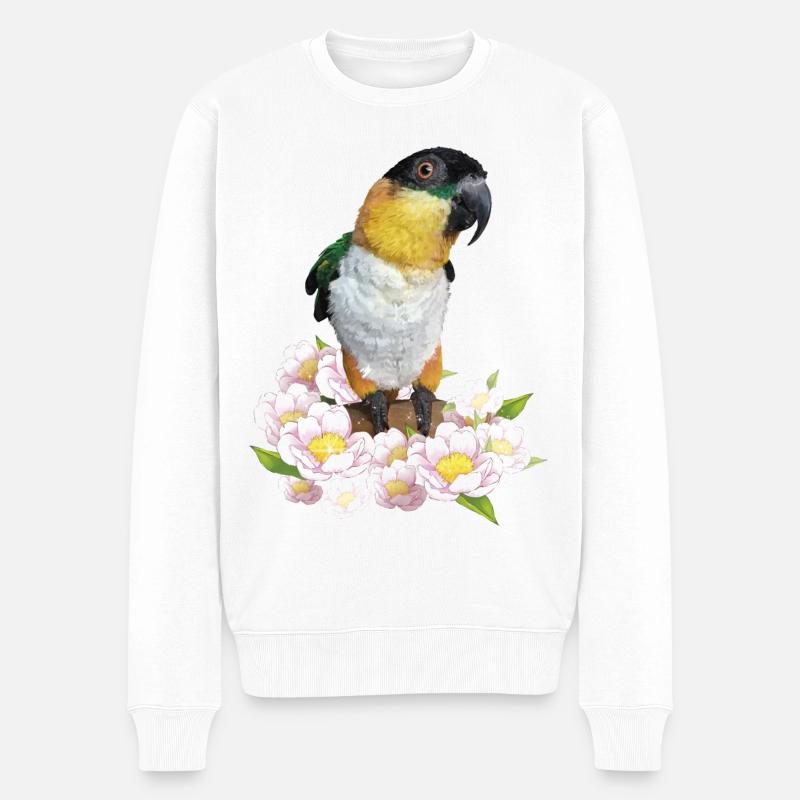 Der Schwarzkopf-Caique - Männer Premium Bio Pullover - Weiß