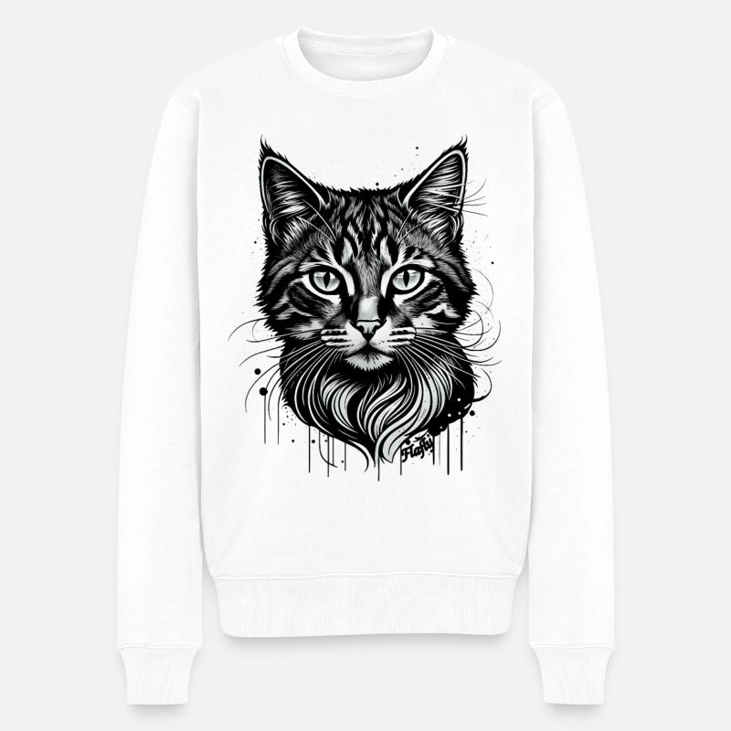 Tatouage de chaton 🐾 1 - Pull Premium bio Homme - blanc