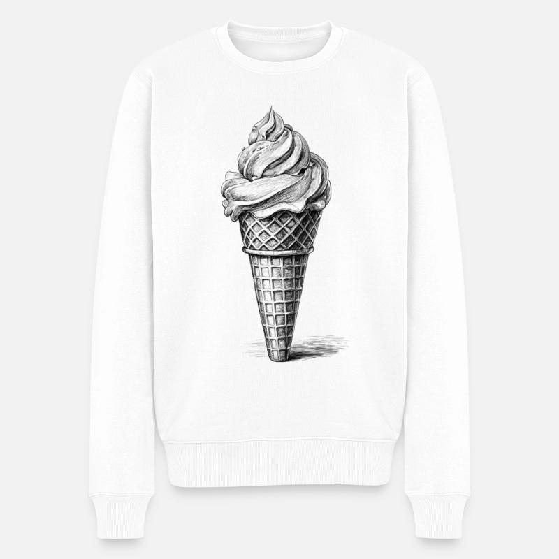 Softeis - Männer Premium Bio Pullover - Weiß
