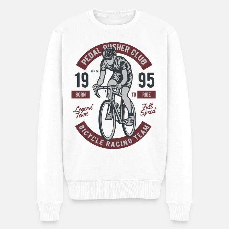 Pedal Pusher Club - Männer Premium Bio Pullover - Weiß