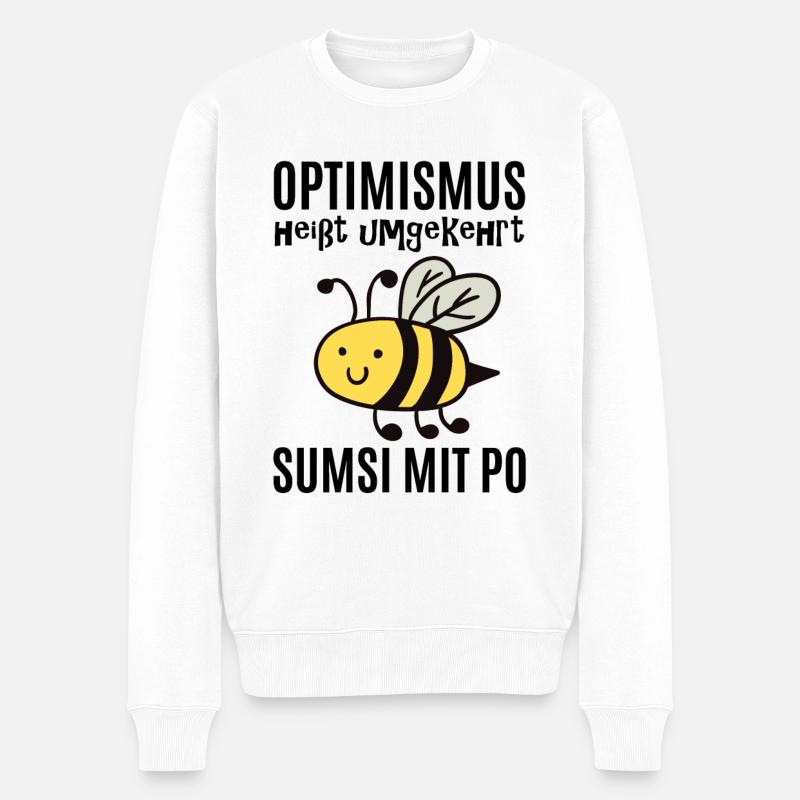 Optimismus Optimist Geschenk - Männer Premium Bio Pullover - Weiß