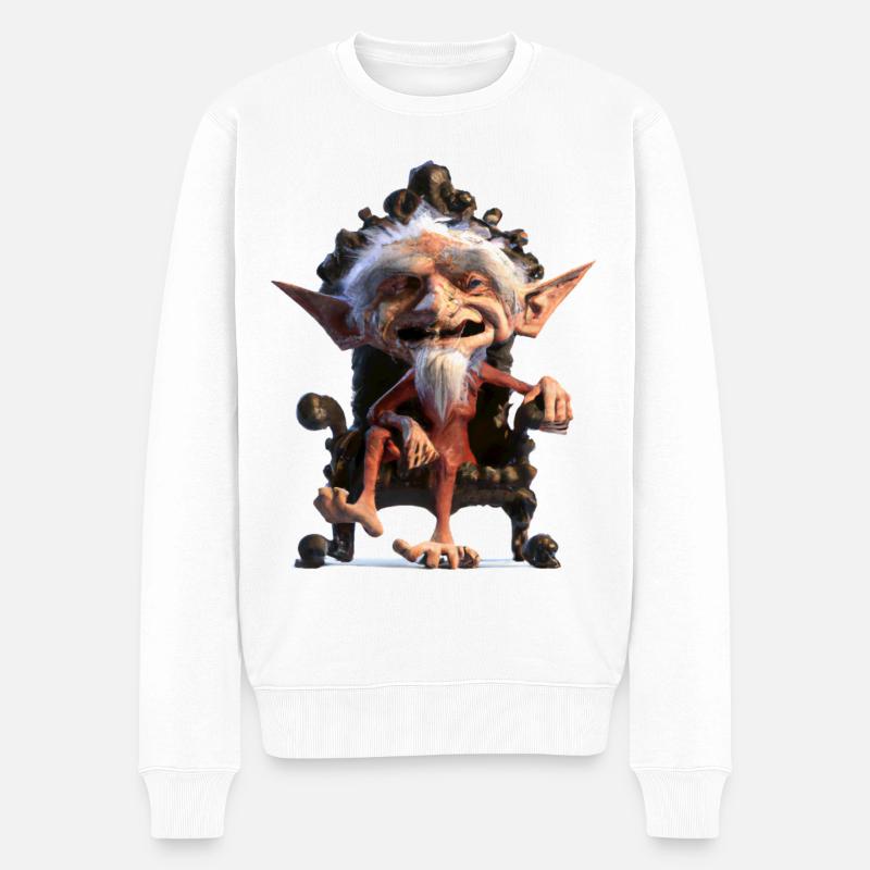 Gnome Sur Son Trône - Pull Premium bio Homme - blanc
