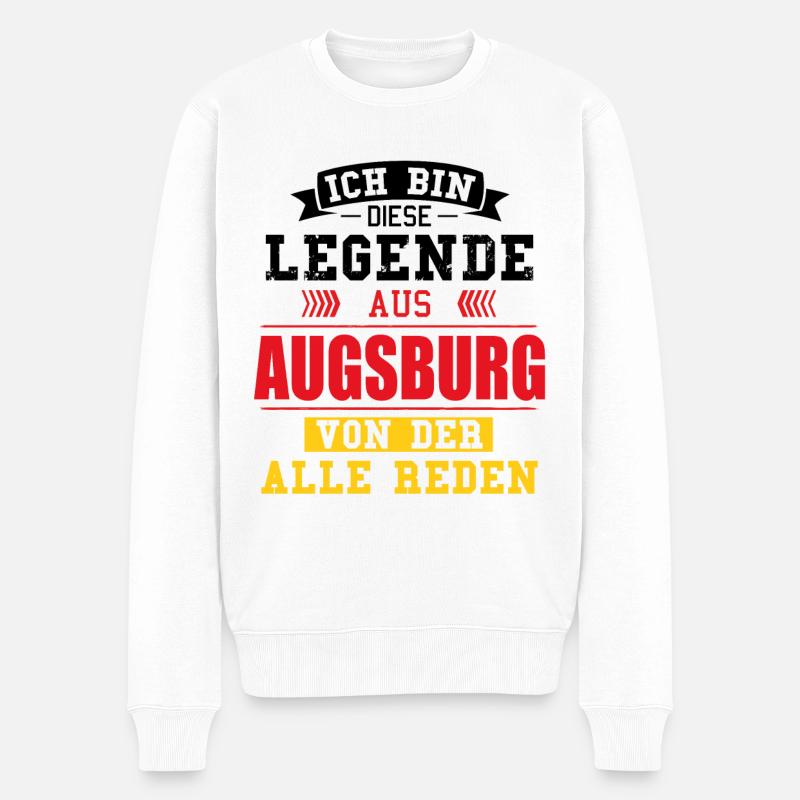 Stadt Augsburg Deutschland Legende Spruch - Männer Premium Bio Pullover - Weiß