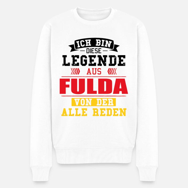 Stadt Fulda Deutschland Legende Spruch - Männer Premium Bio Pullover - Weiß