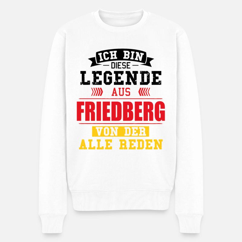 Stadt Friedberg Deutschland Legende Spruch - Männer Premium Bio Pullover - Weiß