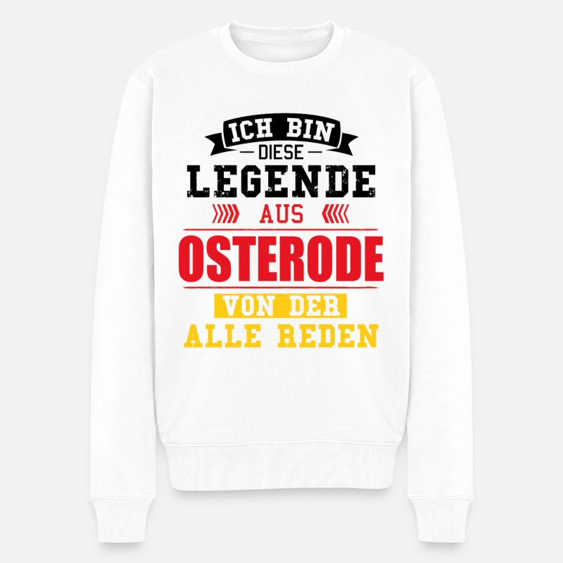Stadt Osterode Deutschland Legende Spruch - Männer Premium Bio Pullover - Weiß