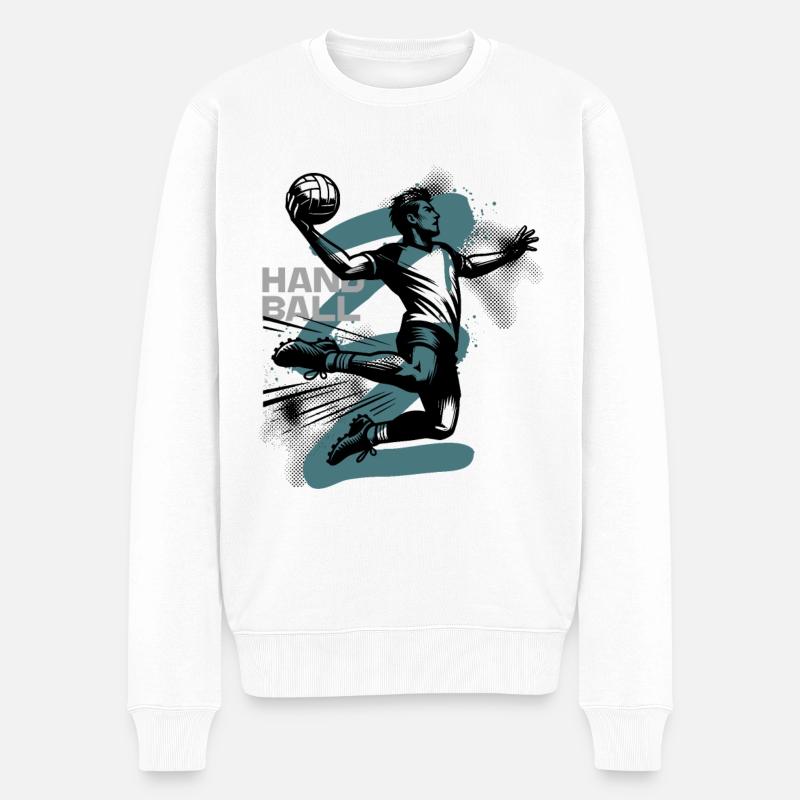 Handball - Männer Premium Bio Pullover - Weiß