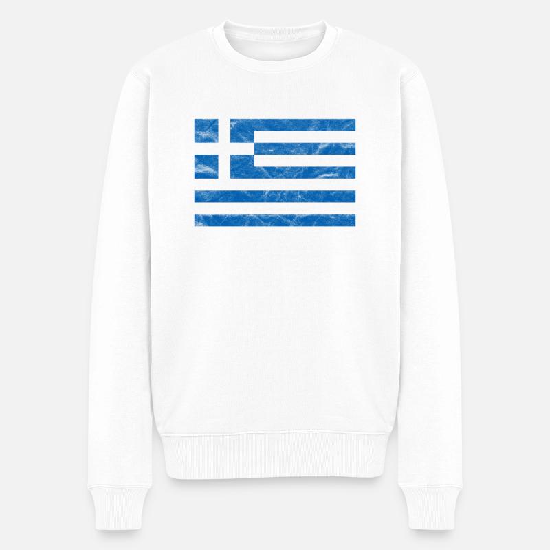 Grèce Grèce - Pull Premium bio Homme - blanc