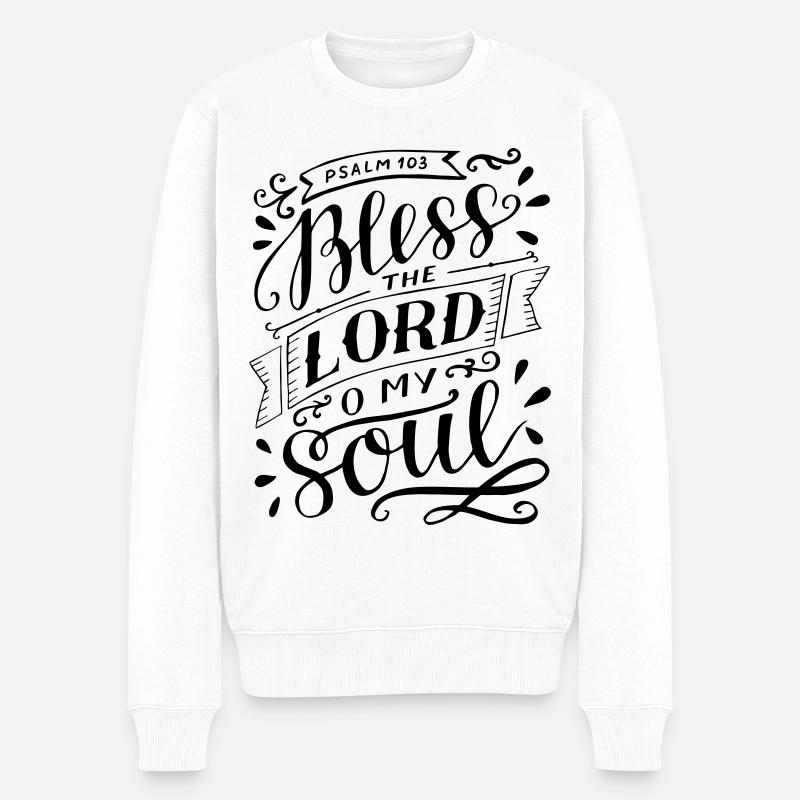 Bless the lord - Männer Premium Bio Pullover - Weiß