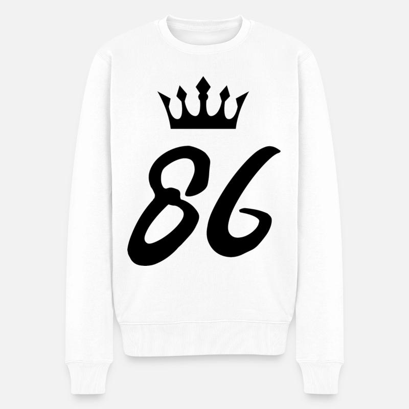 86 Couronne numérique - Pull Premium bio Homme - blanc
