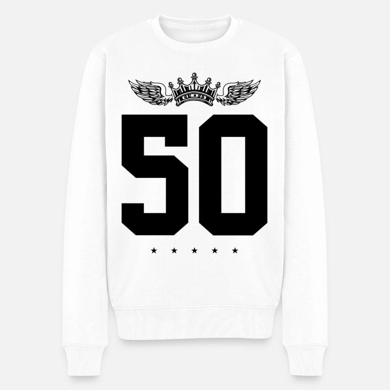Couronne de 50 numéros - Pull Premium bio Homme - blanc