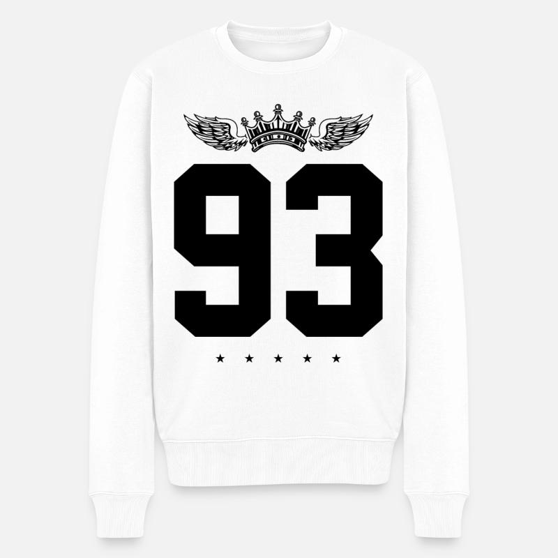 93 Zahl Krone - Männer Premium Bio Pullover - Weiß
