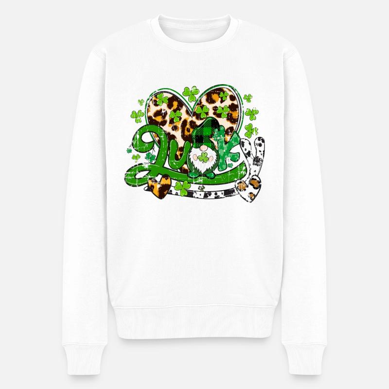 Saint-Patrick, trèfle, trèfle en détresse - Pull Premium bio Homme - blanc