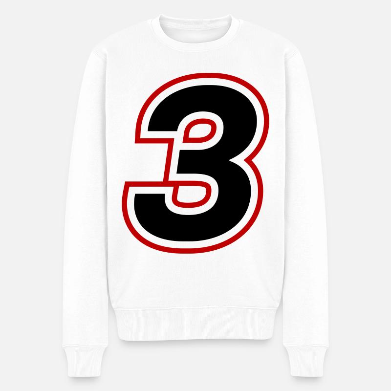 3 nombre symbole - Pull Premium bio Homme - blanc