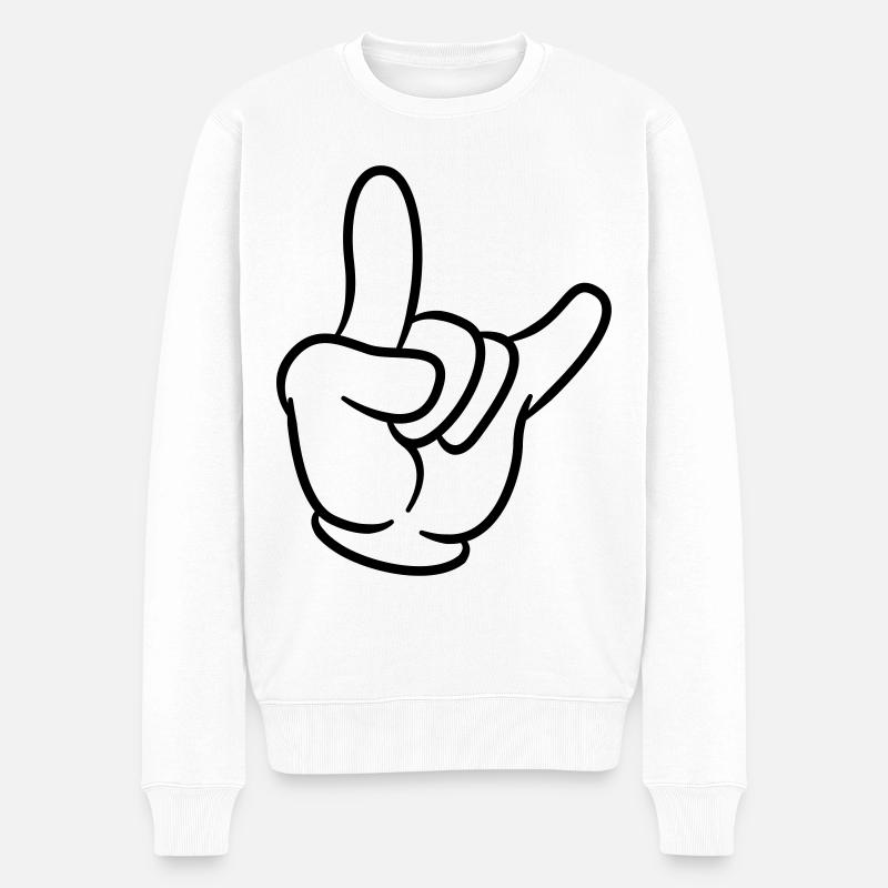 hand party symbol - Männer Premium Bio Pullover - Weiß