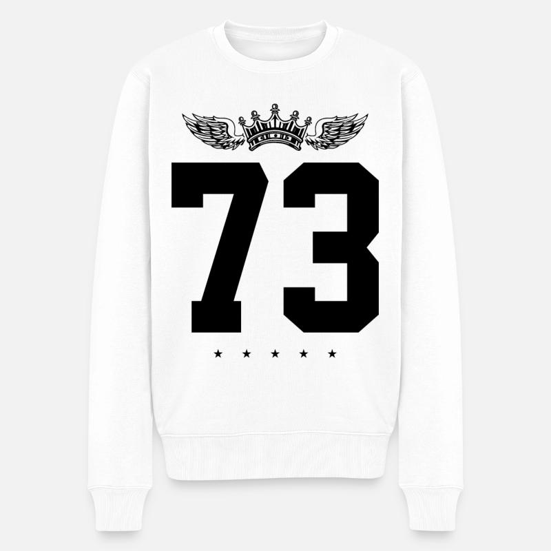 73 Couronne numérique - Pull Premium bio Homme - blanc