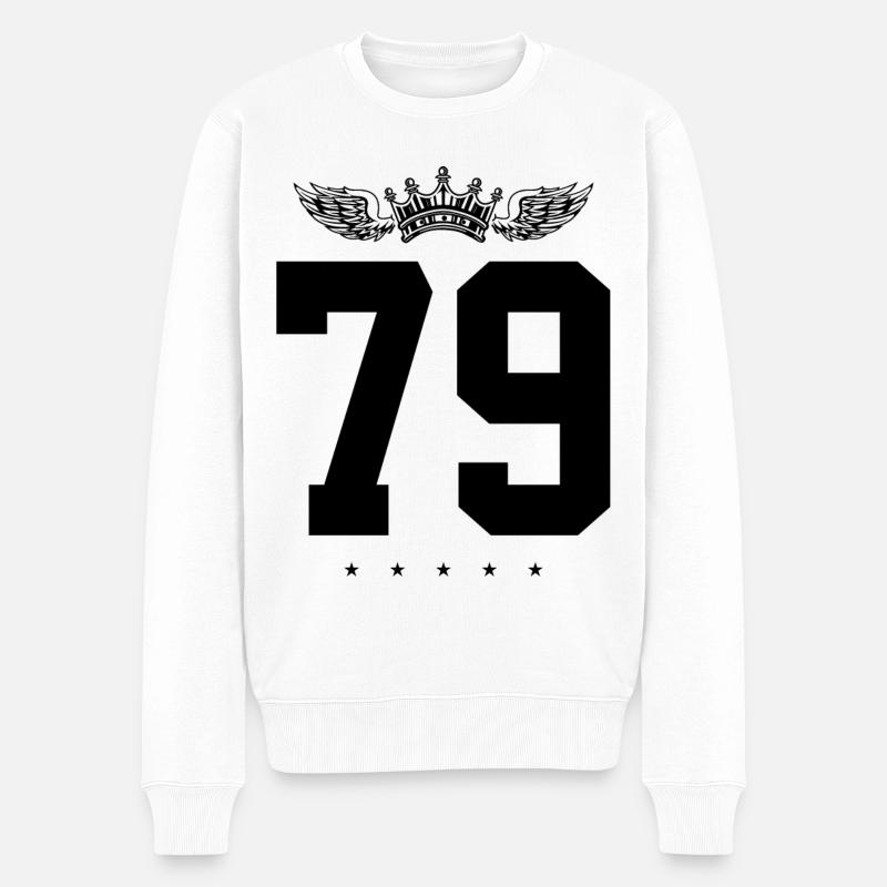 79 Couronne numérique - Pull Premium bio Homme - blanc