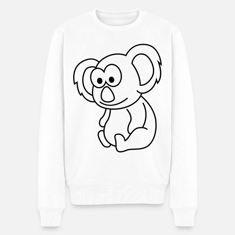 Koala Comic Tier - Männer Premium Bio Pullover - Weiß