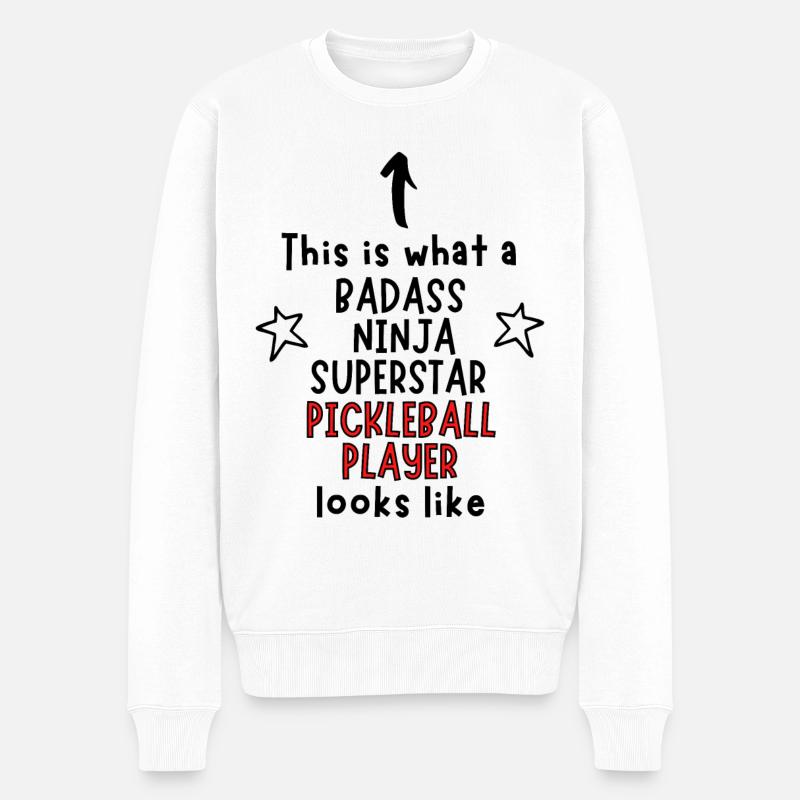 Das ist, was ein Badass, Ninja, Superstar, Picklebal - Männer Premium Bio Pullover - Weiß