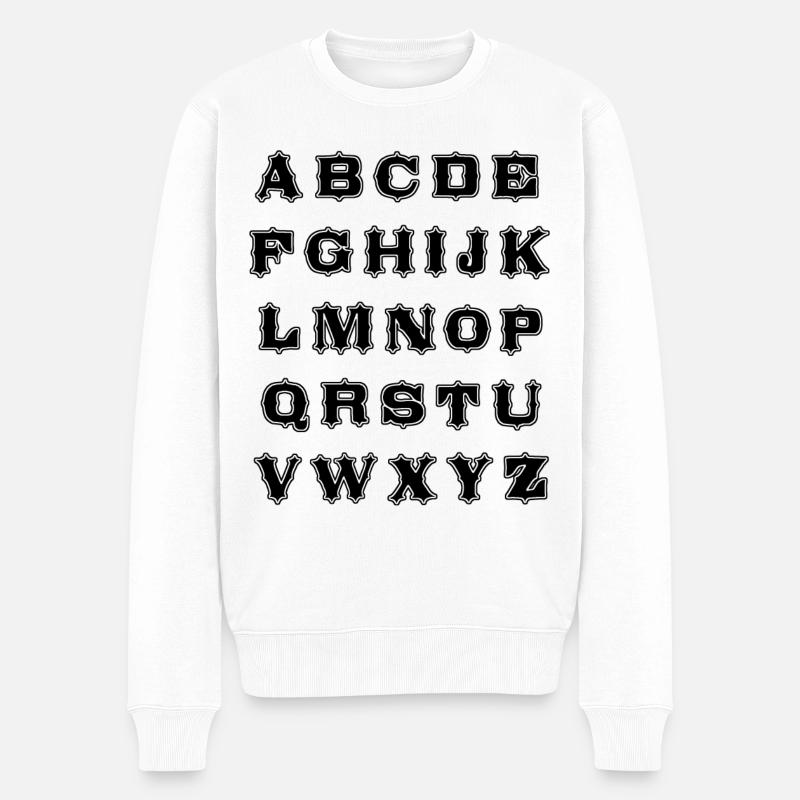 Alphabet - Männer Premium Bio Pullover - Weiß