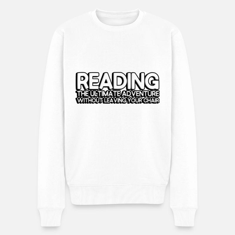 Reading: the ultimate adventure - Männer Premium Bio Pullover - Weiß