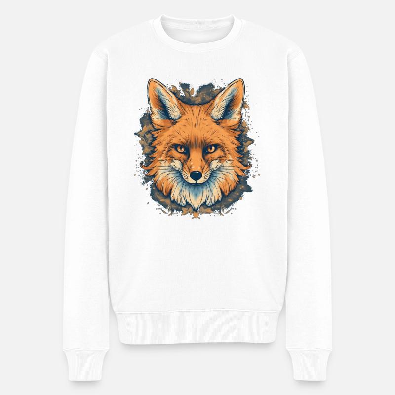 Fuchs - Männer Premium Bio Pullover - Weiß
