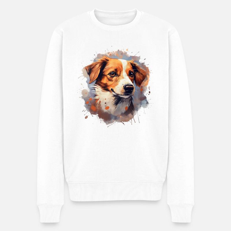 Chien - Pull Premium bio Homme - blanc