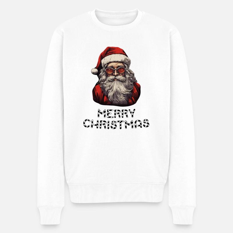 Weihnachtsmann - Marry Christmas - Männer Premium Bio Pullover - Weiß