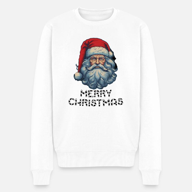 Weihnachtsmann - Marry Christmas - Männer Premium Bio Pullover - Weiß